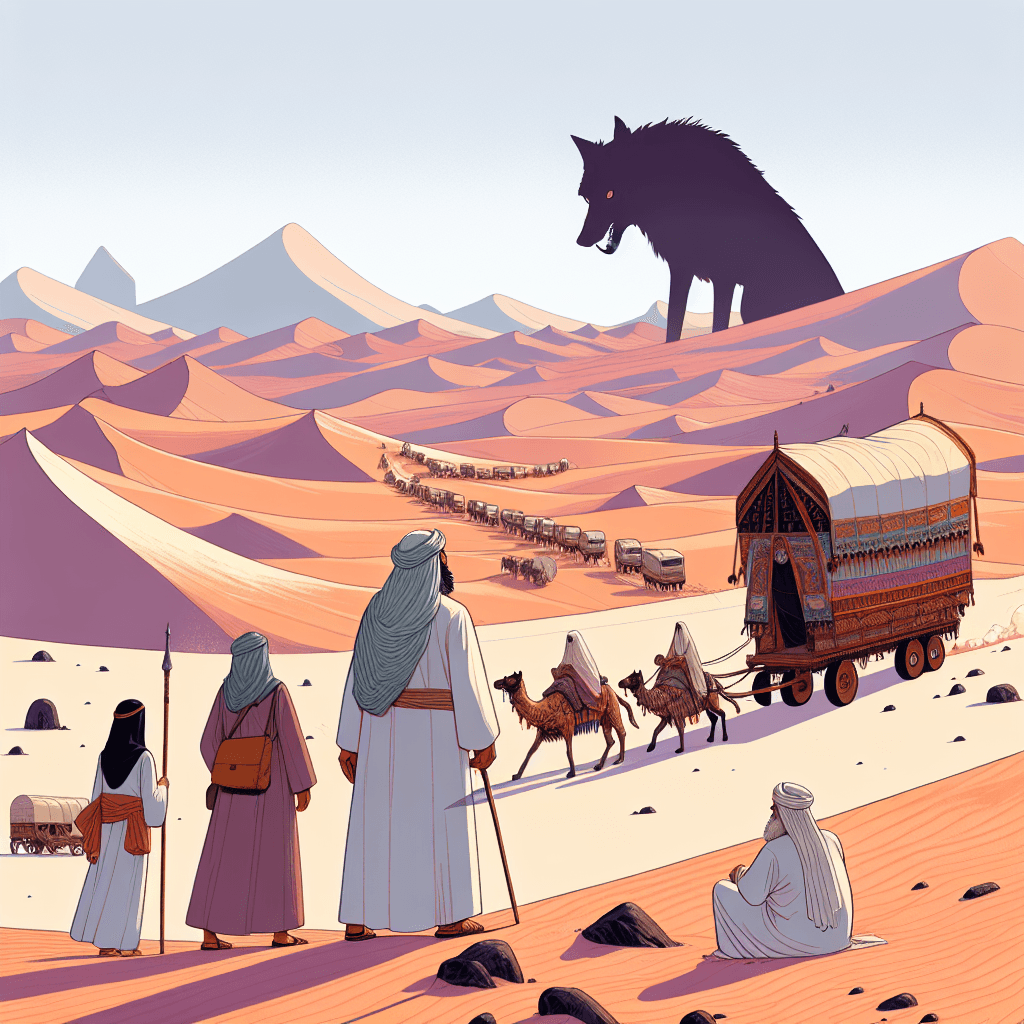 رحلة القافلة في الصحراء